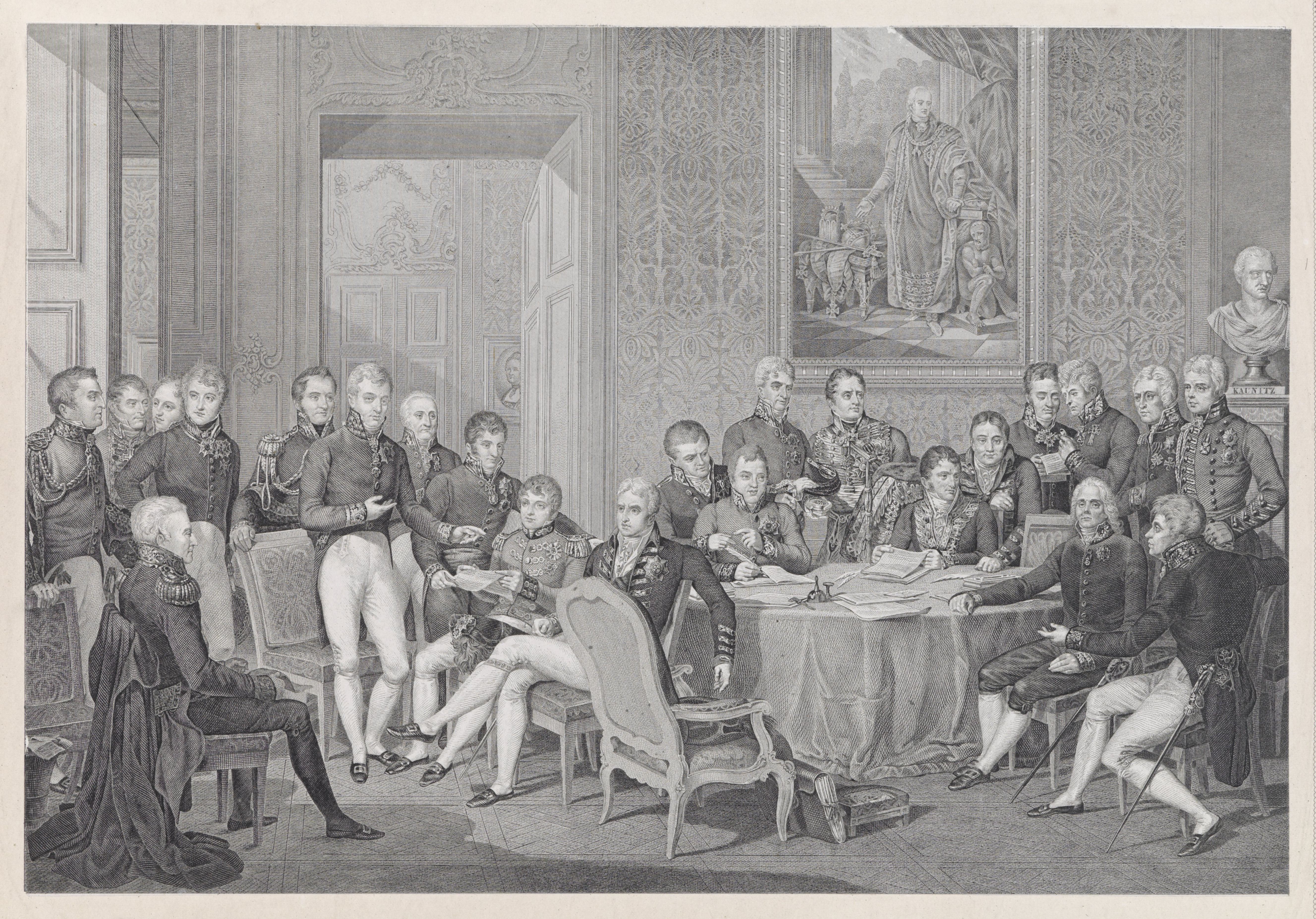Der Wiener Kongress 1814/15 — die Bevollmächtigten der acht Mächte verhandeln nach den Napoleonischen Kriegen eine neue europäische Ordnung
